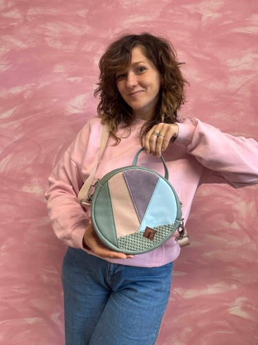 Torebka okrąglak skrawkowiec pistacja