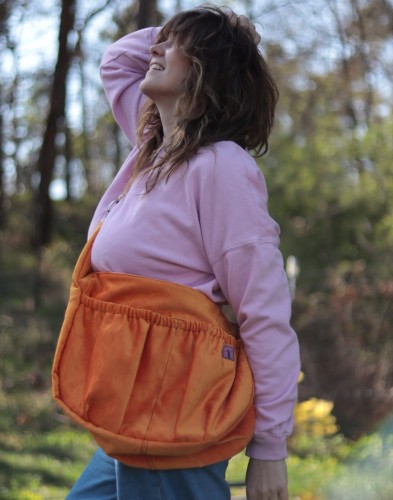 Moonka XL  pomarańczowy sztruks